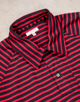 Engineered Garments Polo Red Navy PC Stripe Jersey