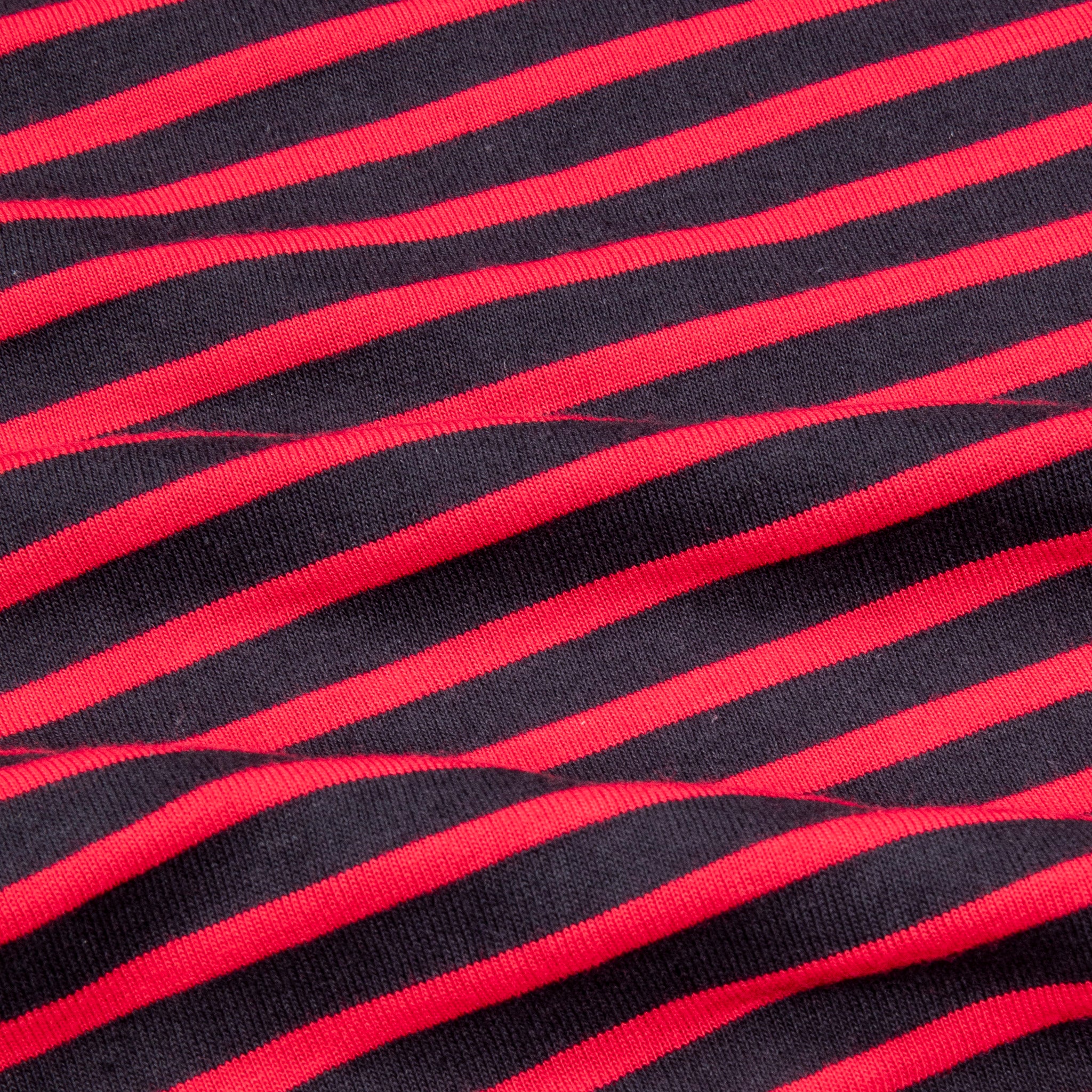 Engineered Garments Polo Red Navy PC Stripe Jersey