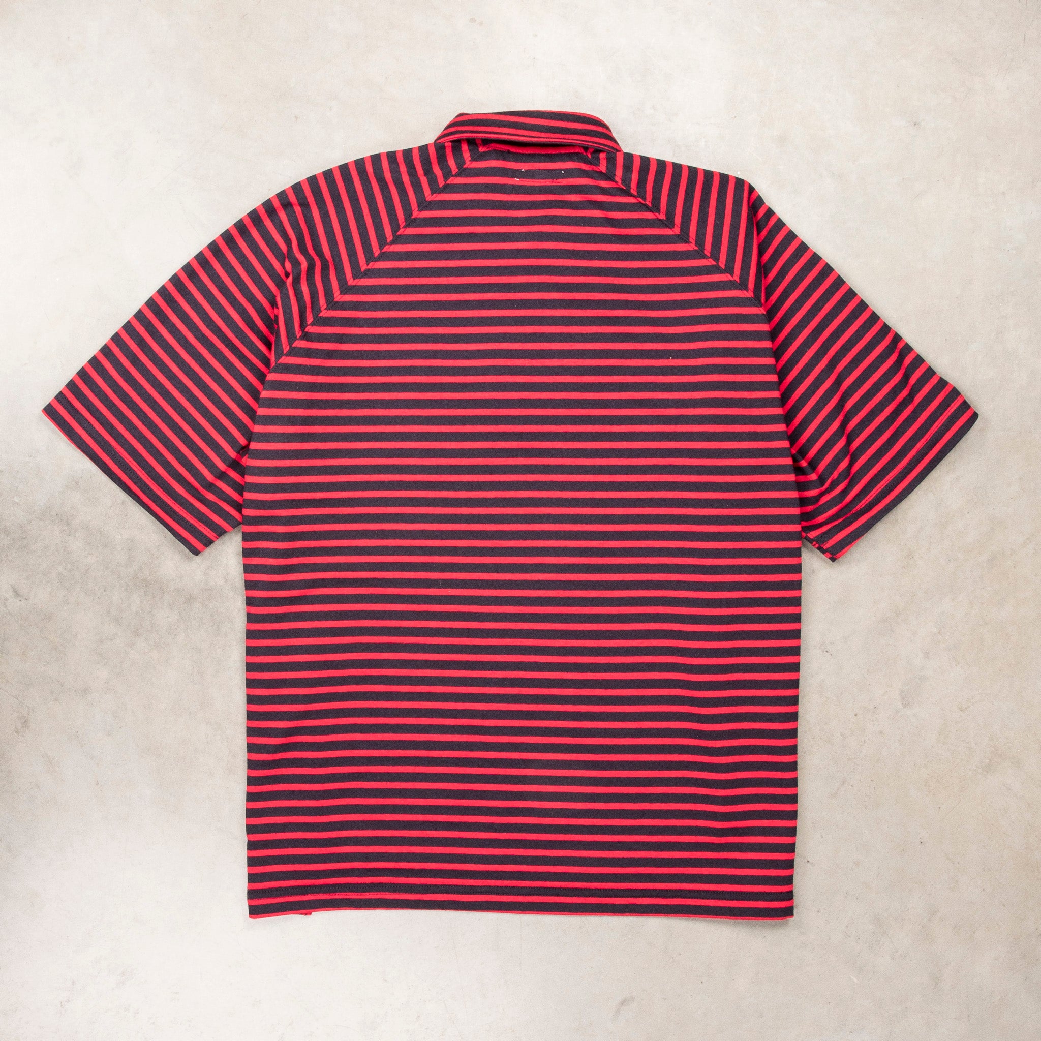 Engineered Garments Polo Red Navy PC Stripe Jersey