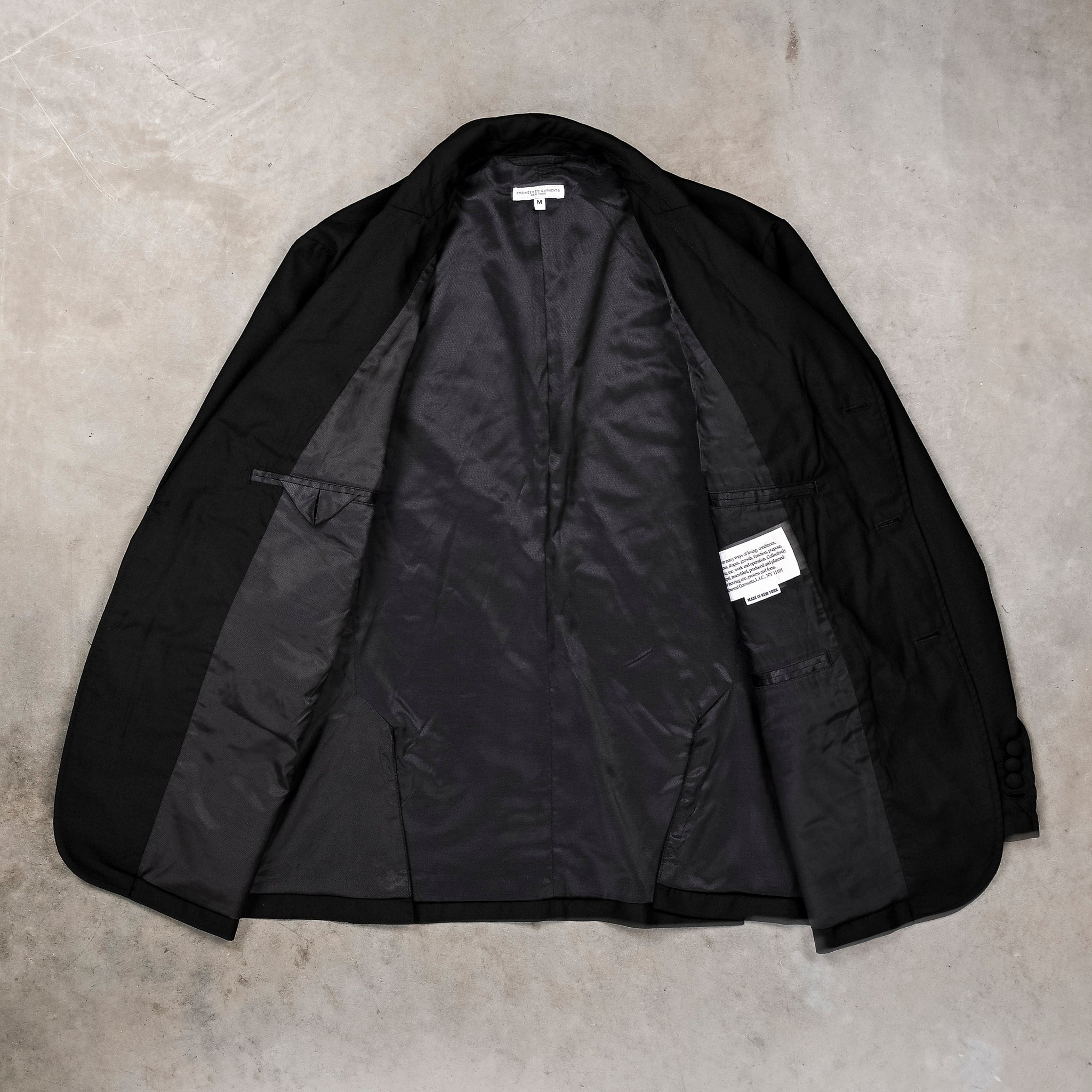 Engineered Garments Black Tropical Wool Andover Jacket – Frans