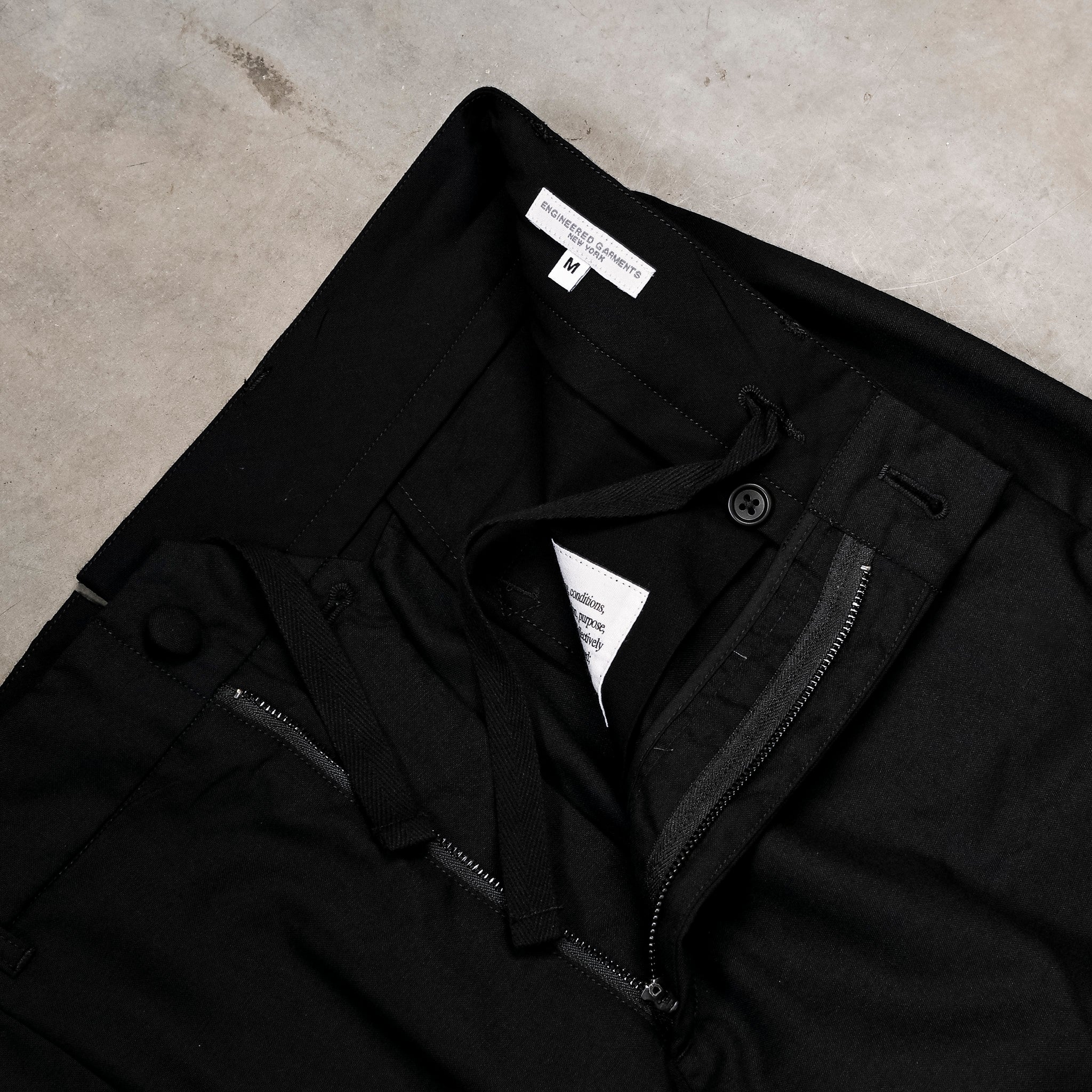 Engineered Garments Black Tropical Wool Andover Pants – Frans