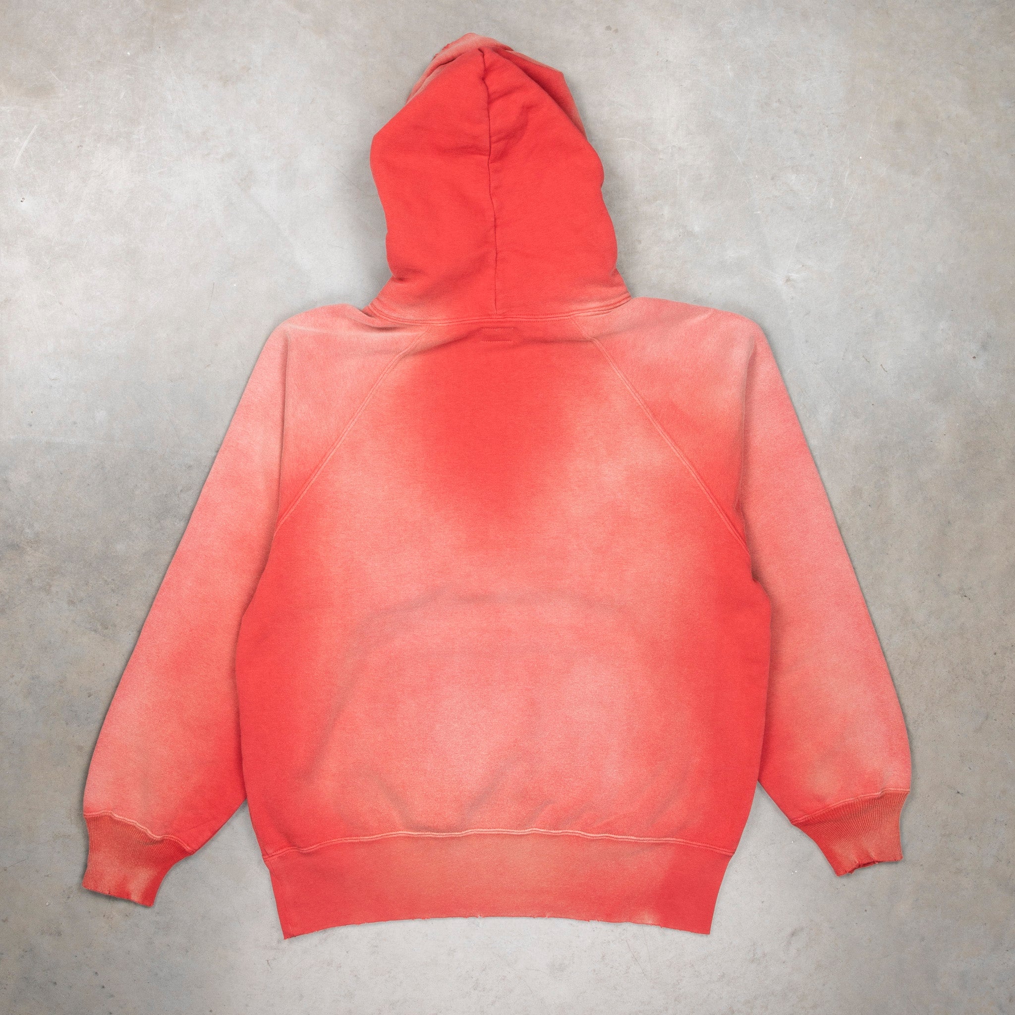 The Real McCoy&#39;s 9 Oz. Loopwheel Raglan Hooded Sweatshirt / Faded Cherry