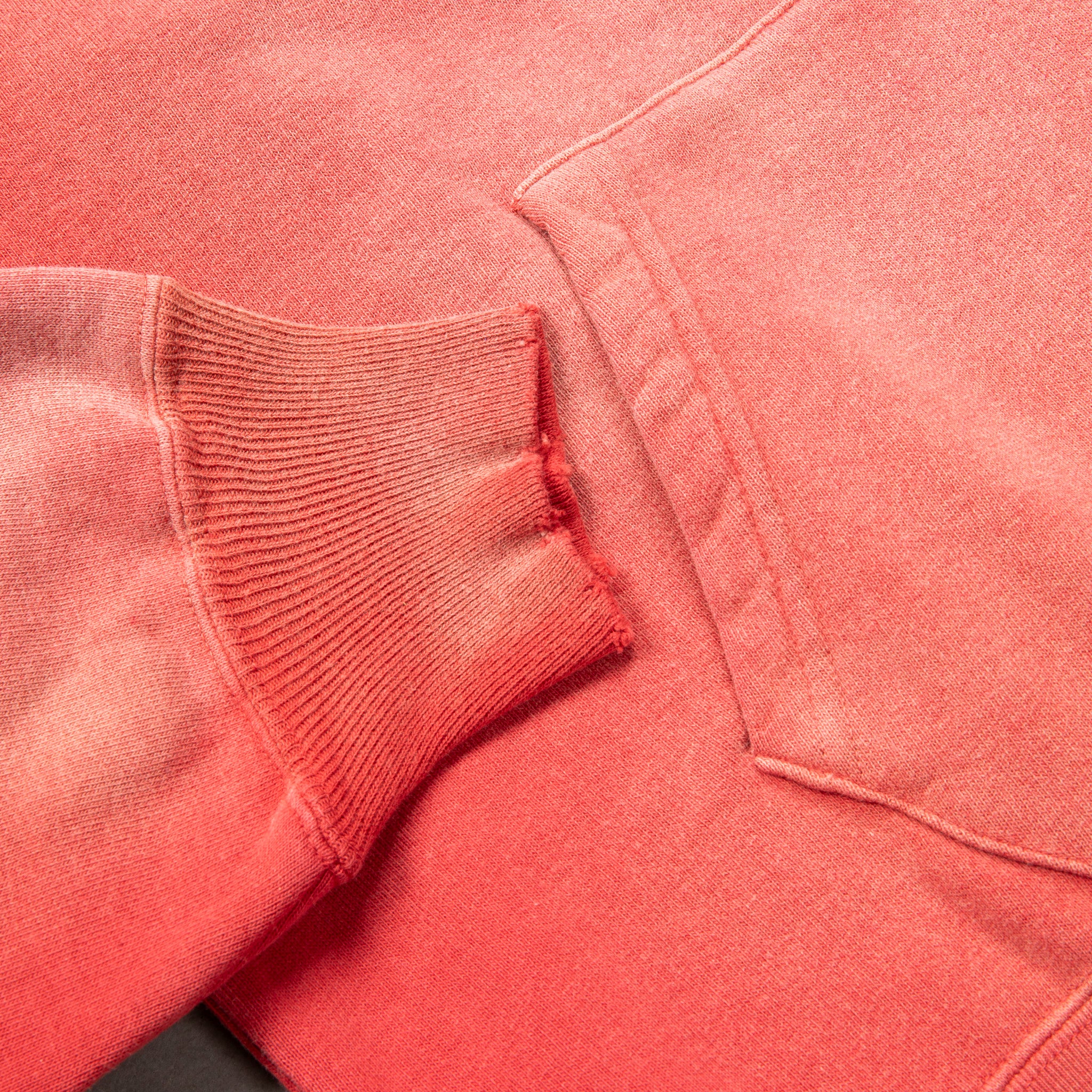 The Real McCoy&#39;s 9 Oz. Loopwheel Raglan Hooded Sweatshirt / Faded Cherry