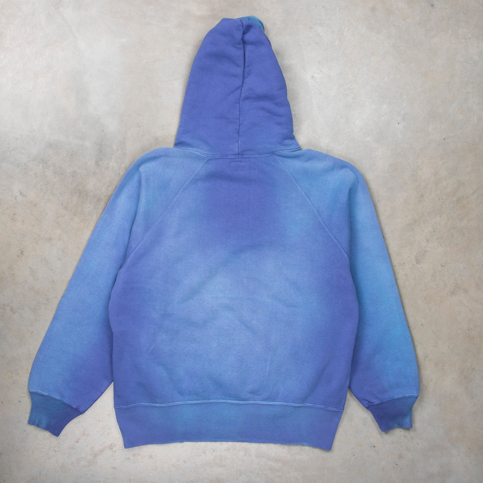The Real McCoy&#39;s 9 Oz. Loopwheel Raglan Hooded Sweatshirt / Faded MQ Navy
