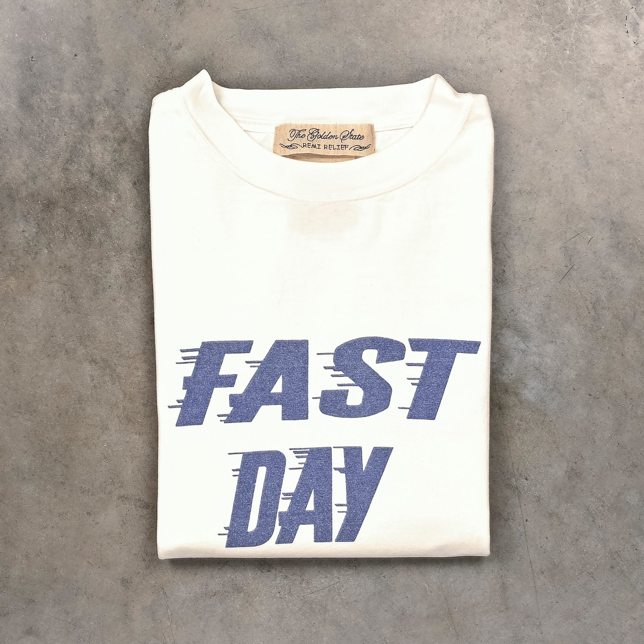 Remi Relief Hard SP Finish T-Shirt "Fast Day" Off-White