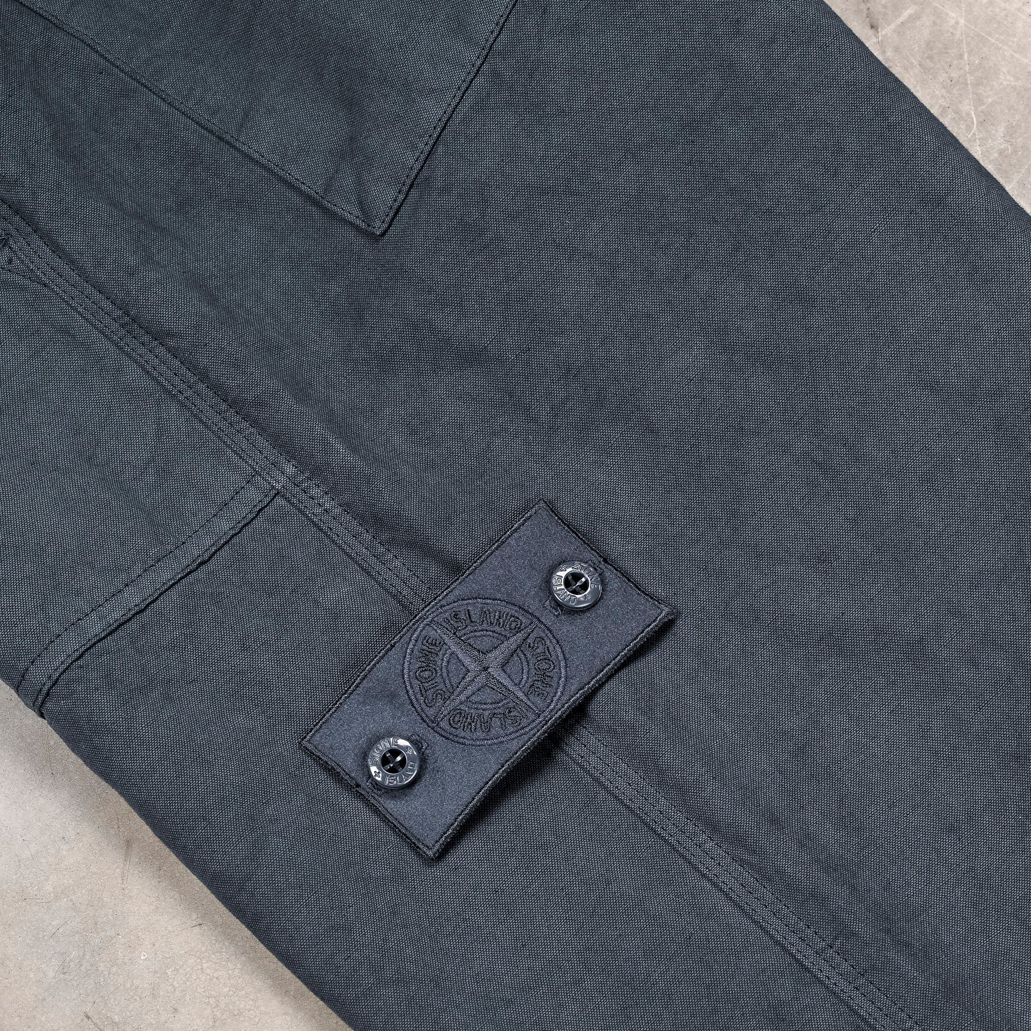 Stone Island Ghost Cotton linen Canvas Fatigue Trousers Slate Blue