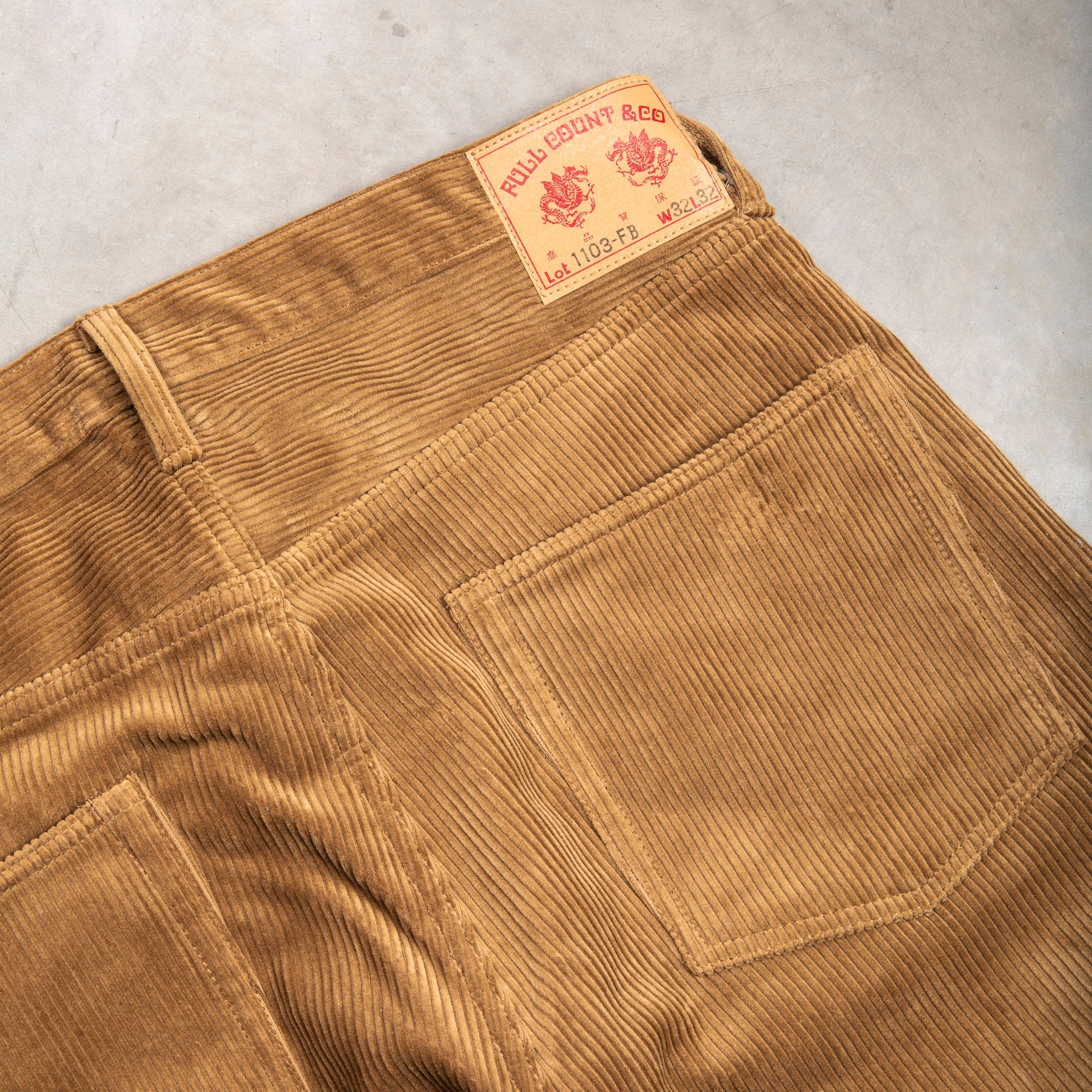 Fullcount x Frans Boone 1103 Clean Straight 8-Wale Corduroy Beige