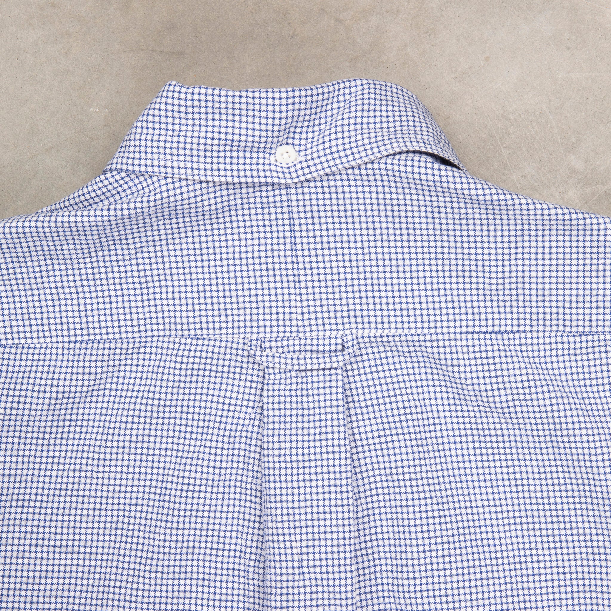 Gitman Vintage x Frans Boone 40/1 Irregular Yarn Oxford Check - Navy