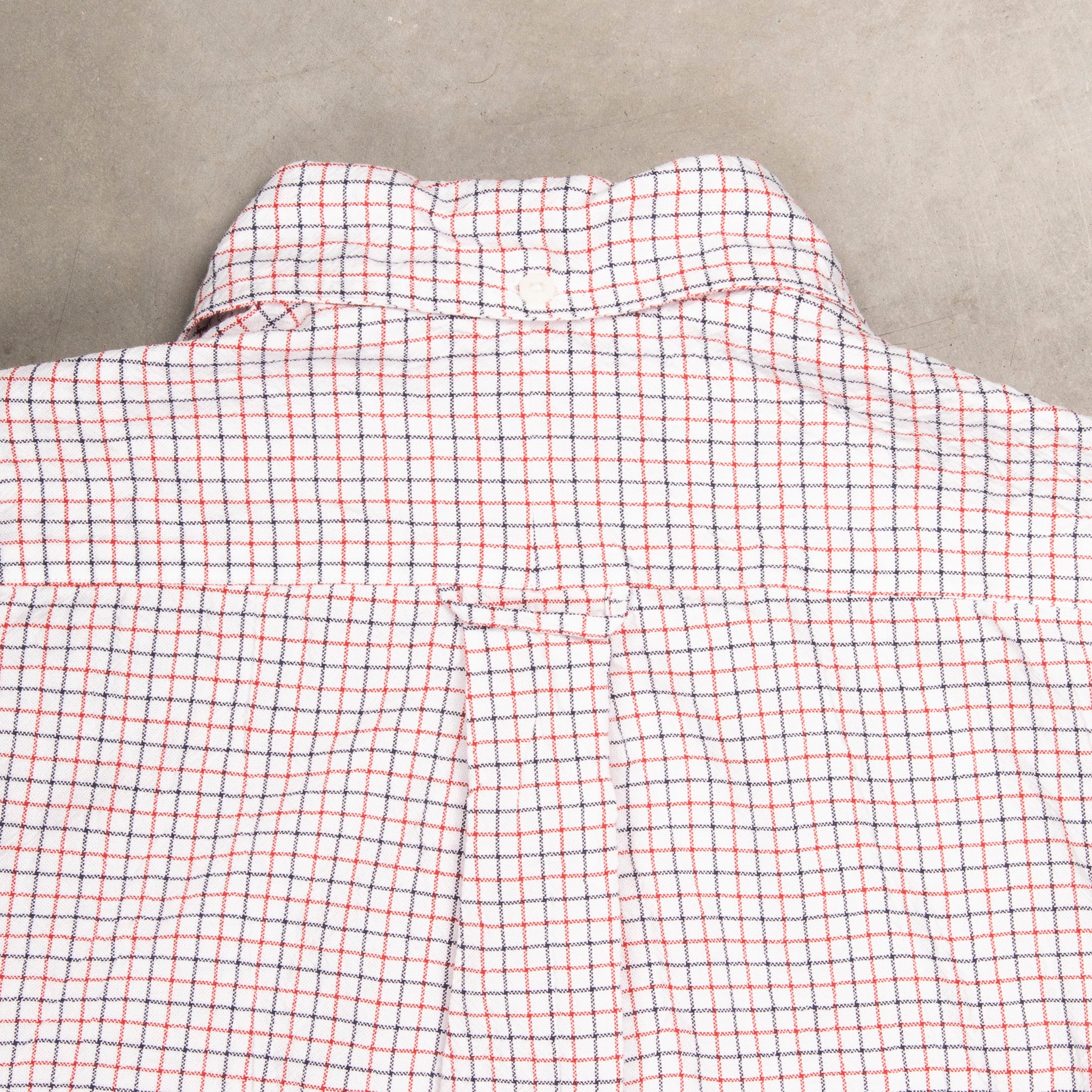 Gitman Vintage x Frans Boone 40/1 Irregular Yarn Oxford Tattersal - Navy &amp; Red