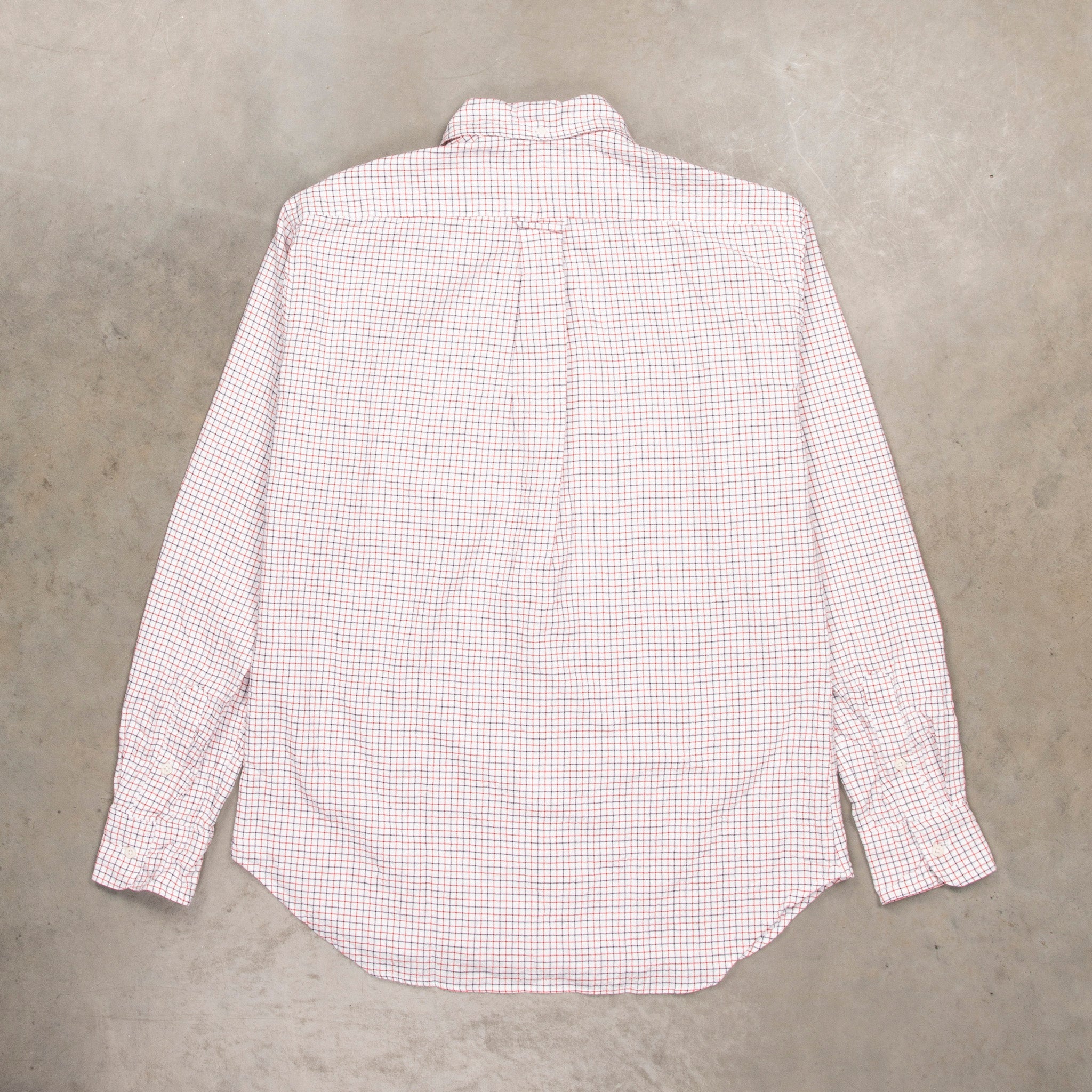 Gitman Vintage x Frans Boone 40/1 Irregular Yarn Oxford Tattersal - Navy &amp; Red