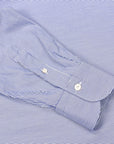 Finamore Gaeta Shirt Lucio Collar Navy Stripe Poplin