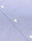 Finamore Gaeta Shirt Lucio Collar Navy Stripe Poplin