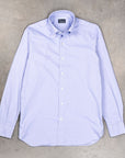 Finamore Gaeta Shirt Lucio Collar Washed Oxford Midblue