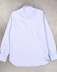Finamore Gaeta Shirt Lucio Collar Washed Oxford Midblue