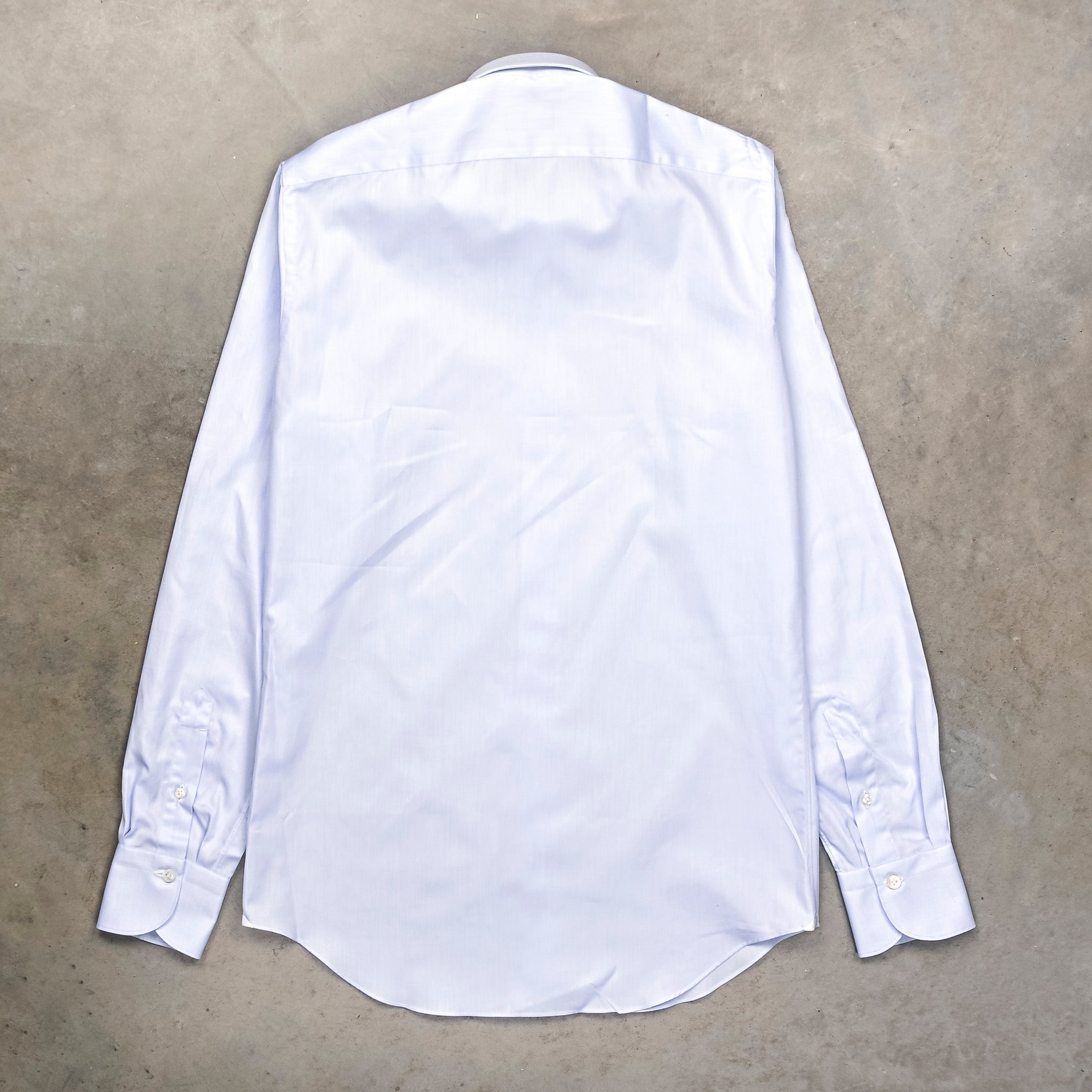 Finamore 'Traveller' Shirt Milano Fit Collar Eduardo Blue Alumo twill