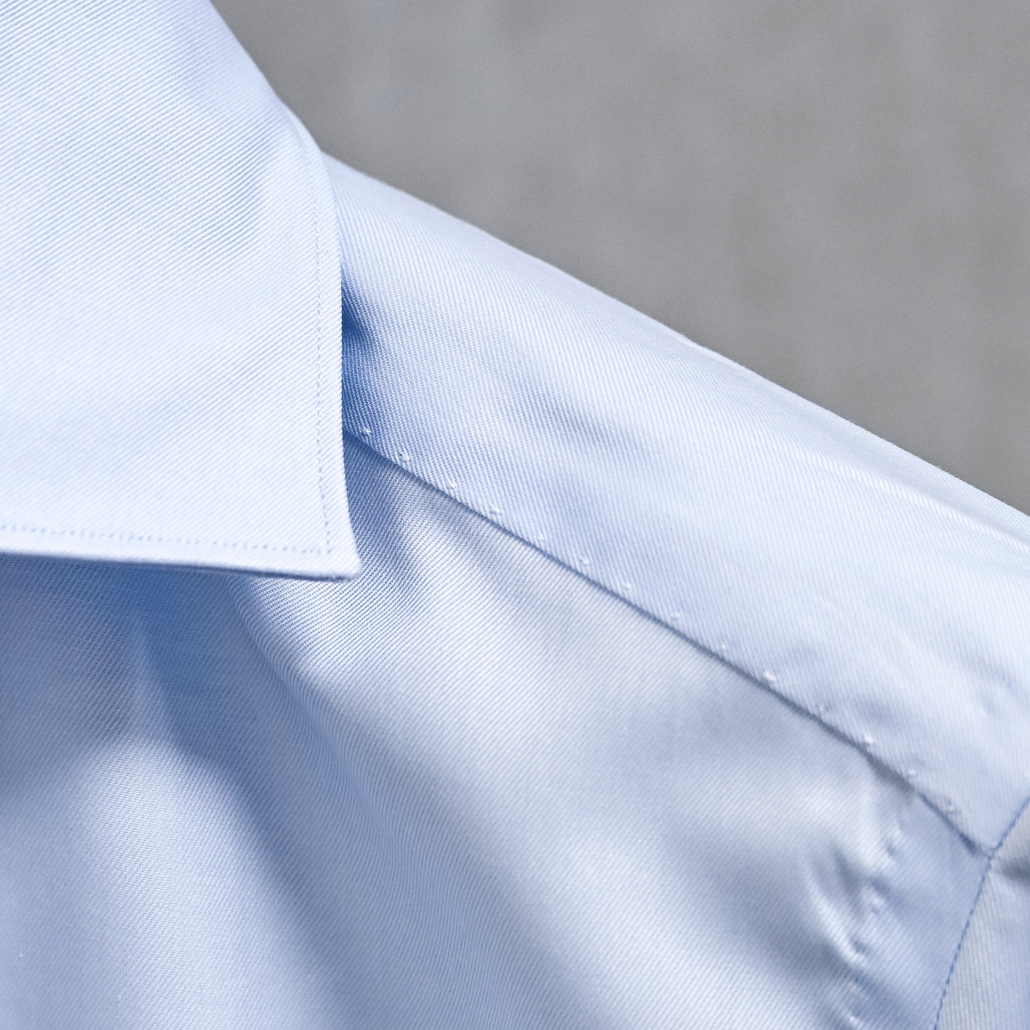 Finamore 'Traveller' Shirt Milano Fit Collar Eduardo Blue Alumo twill