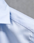 Finamore 'Traveller' Shirt Milano Fit Collar Eduardo Blue Alumo twill