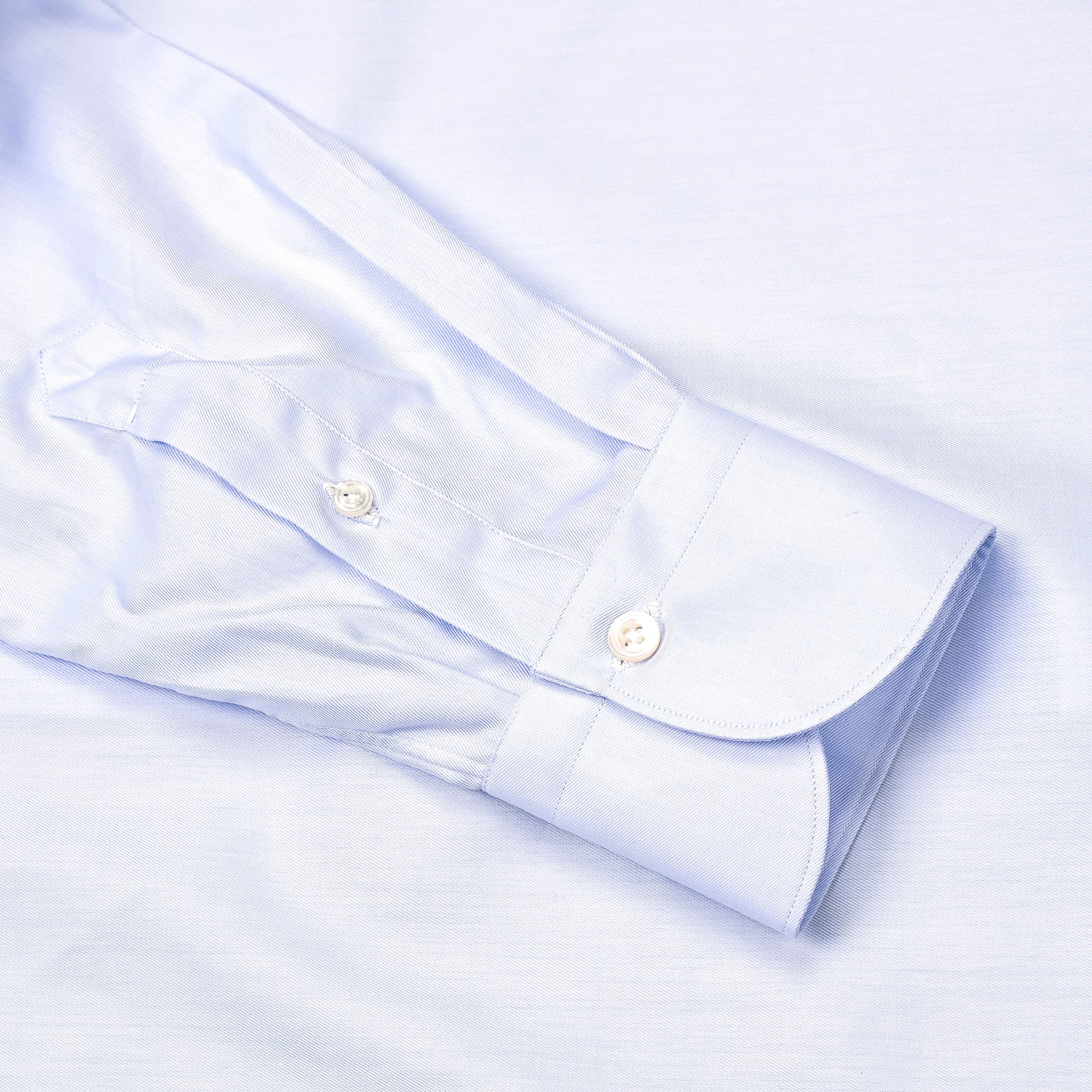 Finamore 'Traveller' Shirt Milano Fit Collar Eduardo Blue Alumo twill