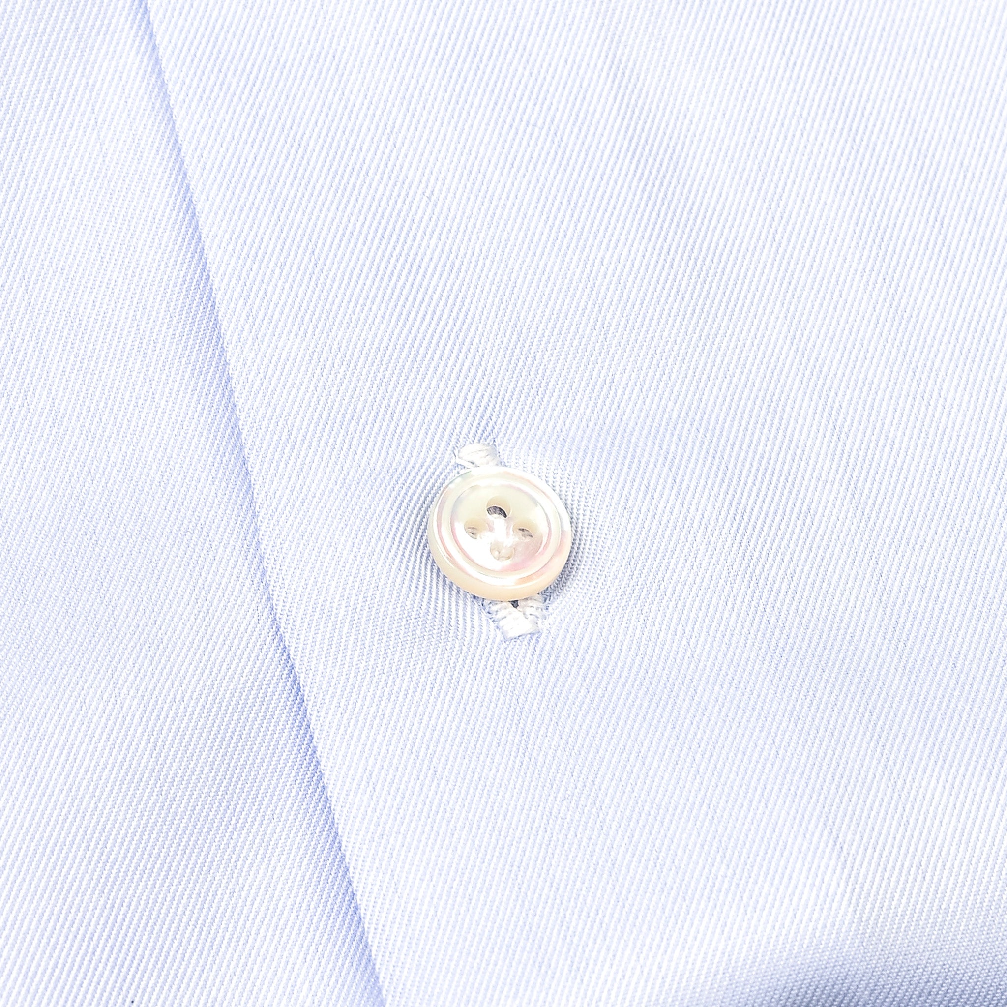 Finamore 'Traveller' Shirt Milano Fit Collar Eduardo Blue Alumo twill