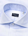 Finamore 'Traveller' Shirt Milano Fit Collar Eduardo Blue Alumo twill