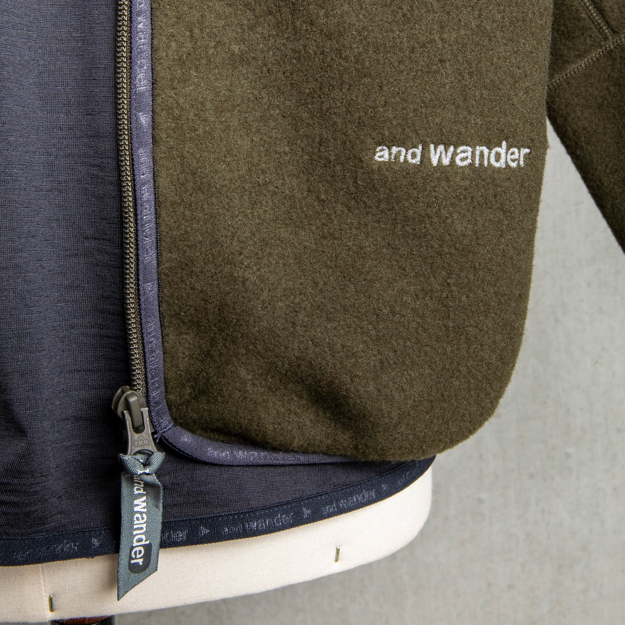 And Wander Wool Fleece Cardigan Khaki – Frans Boone Store