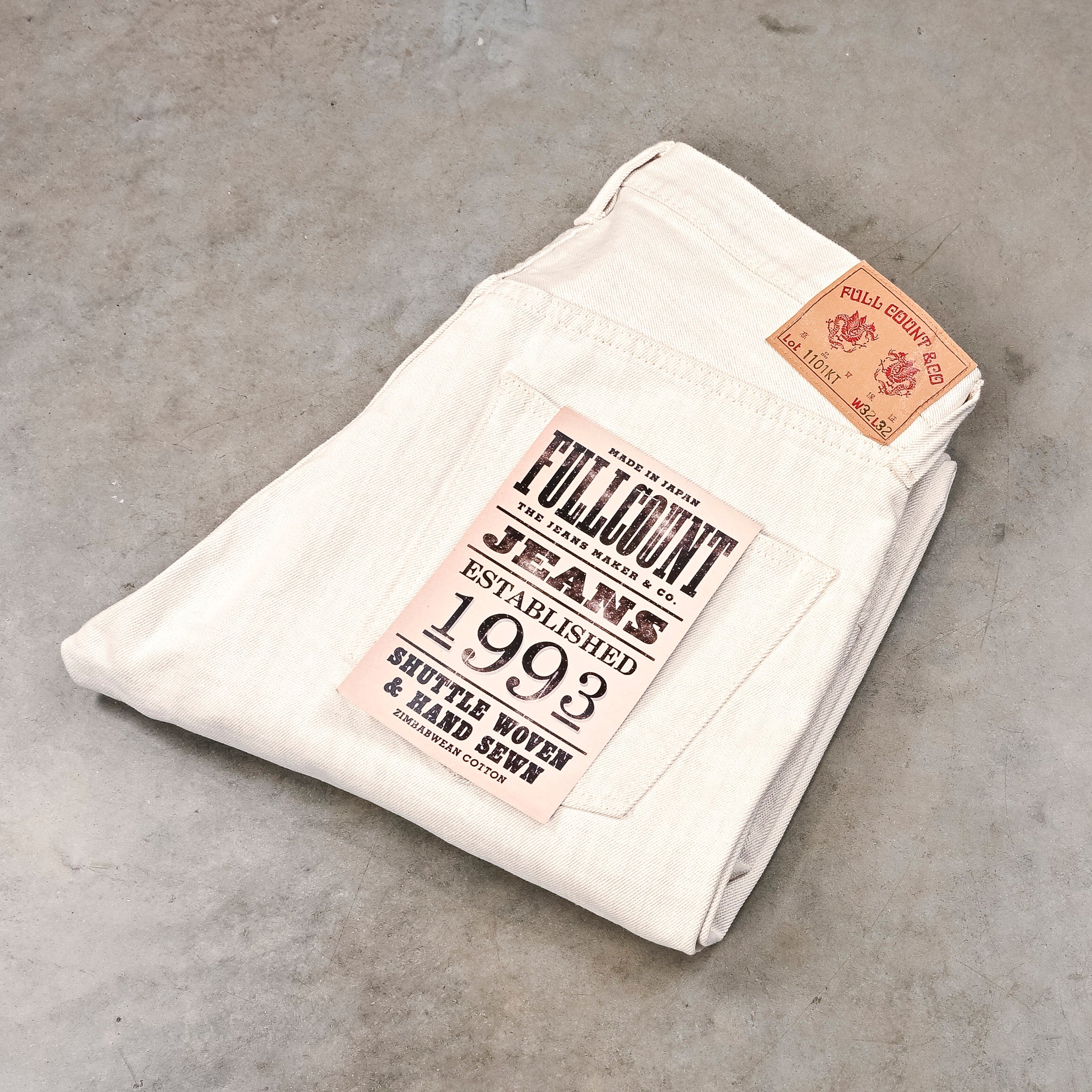 Fullcount 1101KT Straight Twill 14 Oz Ecru