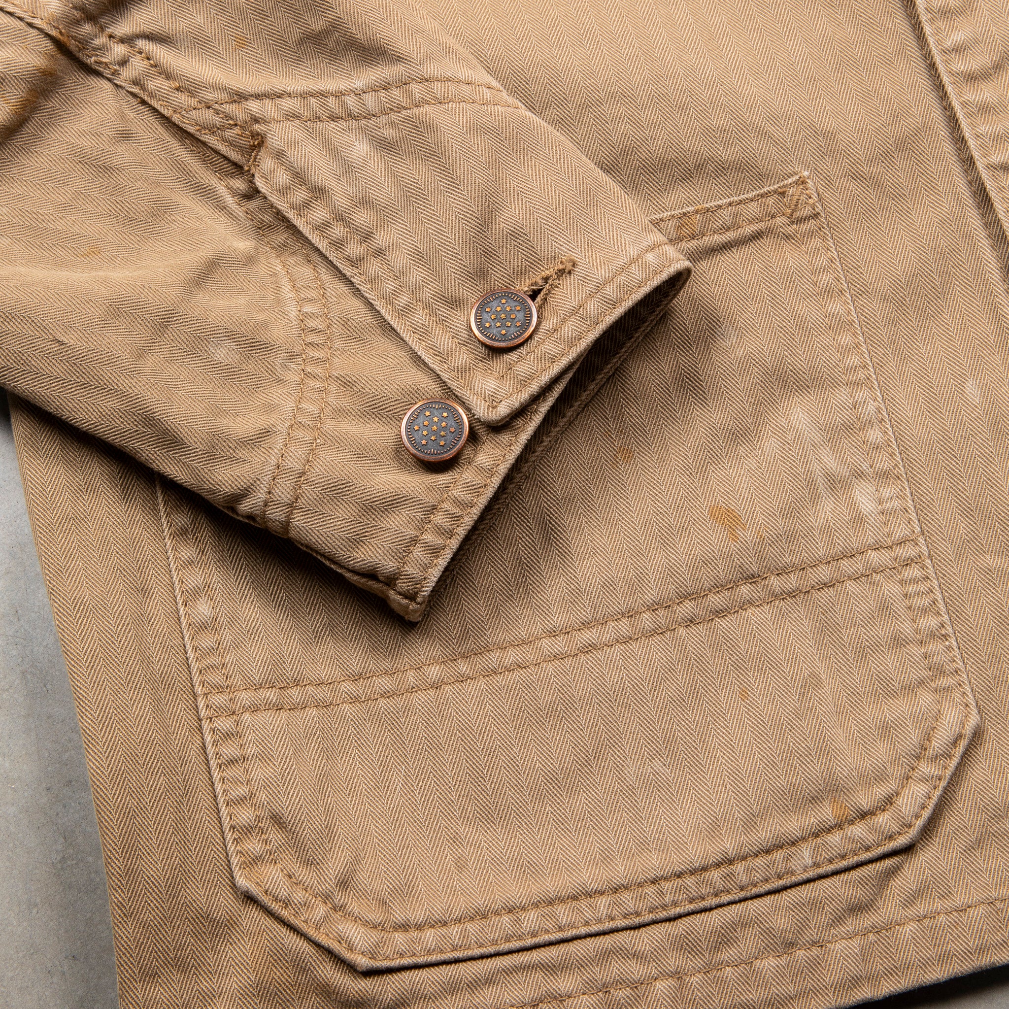 Fullcount 2015 Military Chore Jacket HBT Olive Drab