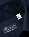 Finamore Gaeta Shirt Lucio Collar Alumo Poplin Navy
