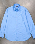 Finamore Gaeta shirt Lucio Collar Alumo poplin Avio blue