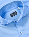 Finamore Gaeta Shirt Sergio Collar Alumo Poplin Avio Blue