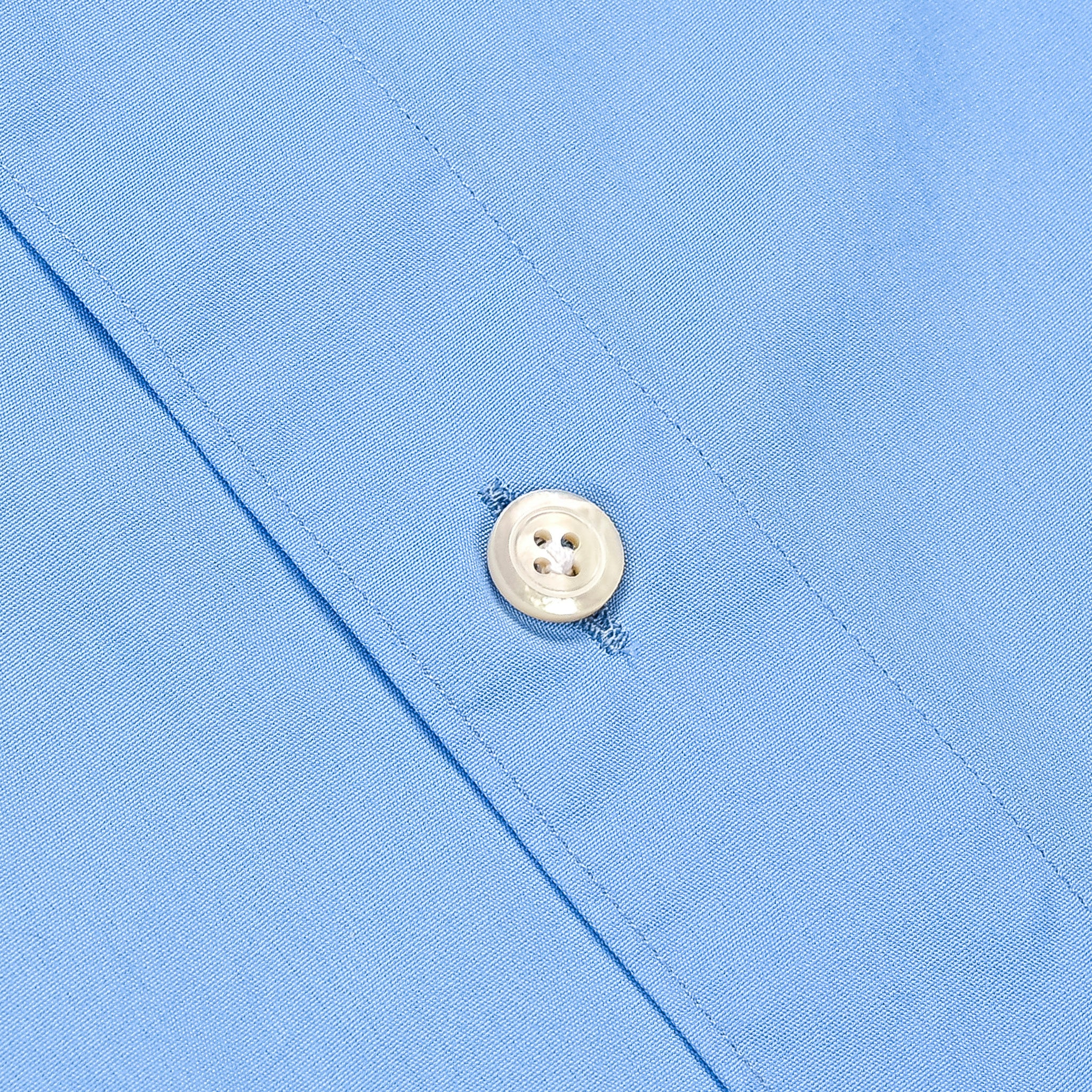 Finamore Tokyo shirt Lucio Collar Alumo poplin Avio blue