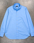 Finamore Gaeta Shirt Sergio Collar Alumo Poplin Avio Blue
