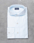 Finamore Gaeta Shirt Sergio Collar Alumo Poplin Celeste