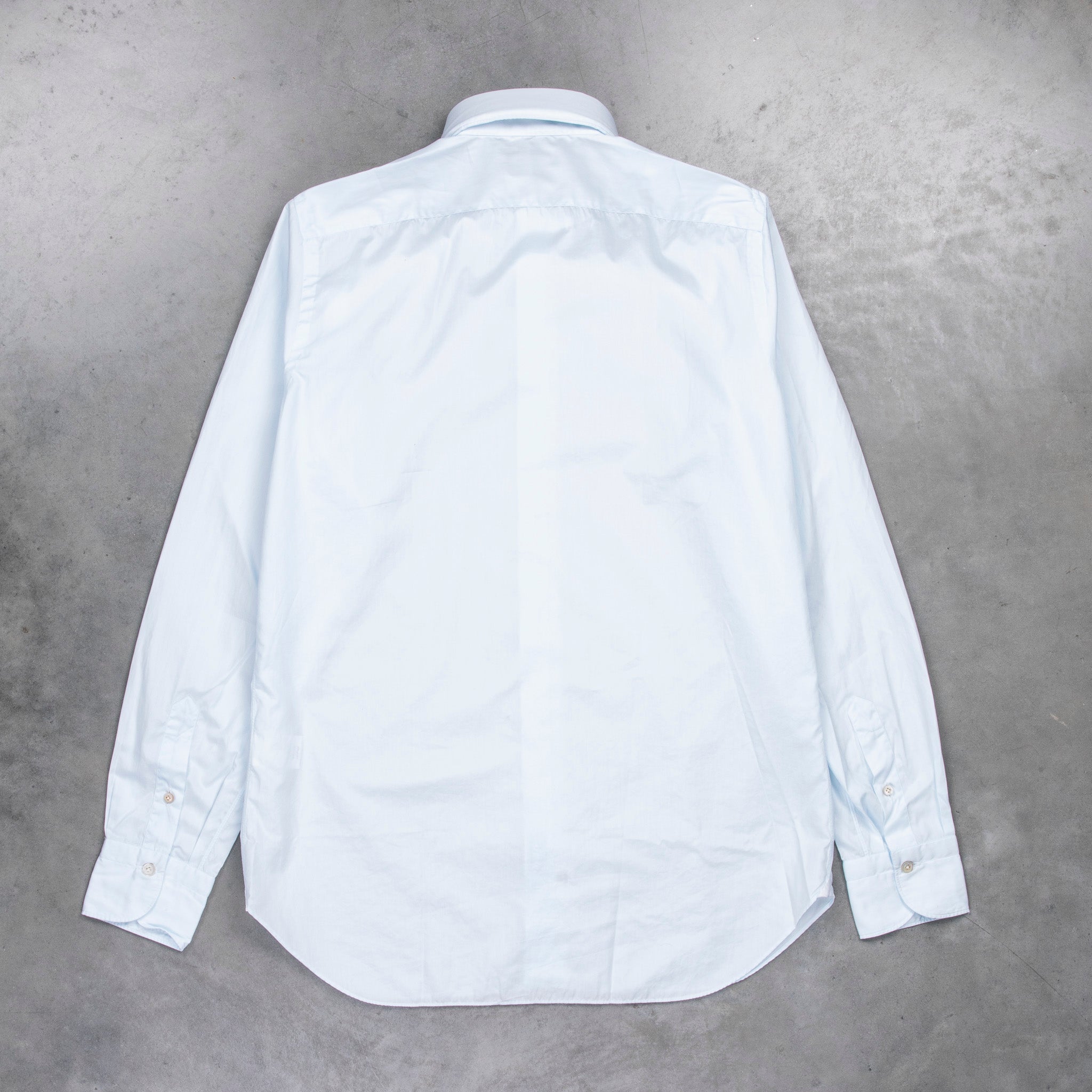 Finamore Gaeta Shirt Sergio Collar Alumo Poplin Celeste
