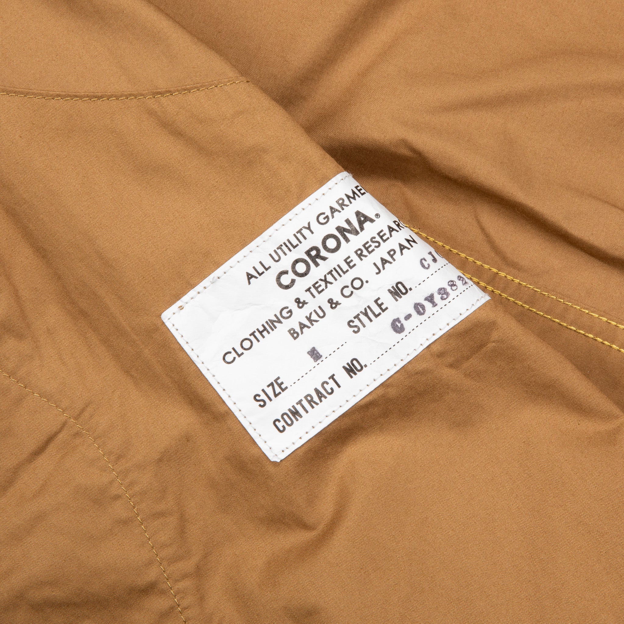 The Corona Utility CJ001 Game Jacket Cotton Light Twill Khaki
