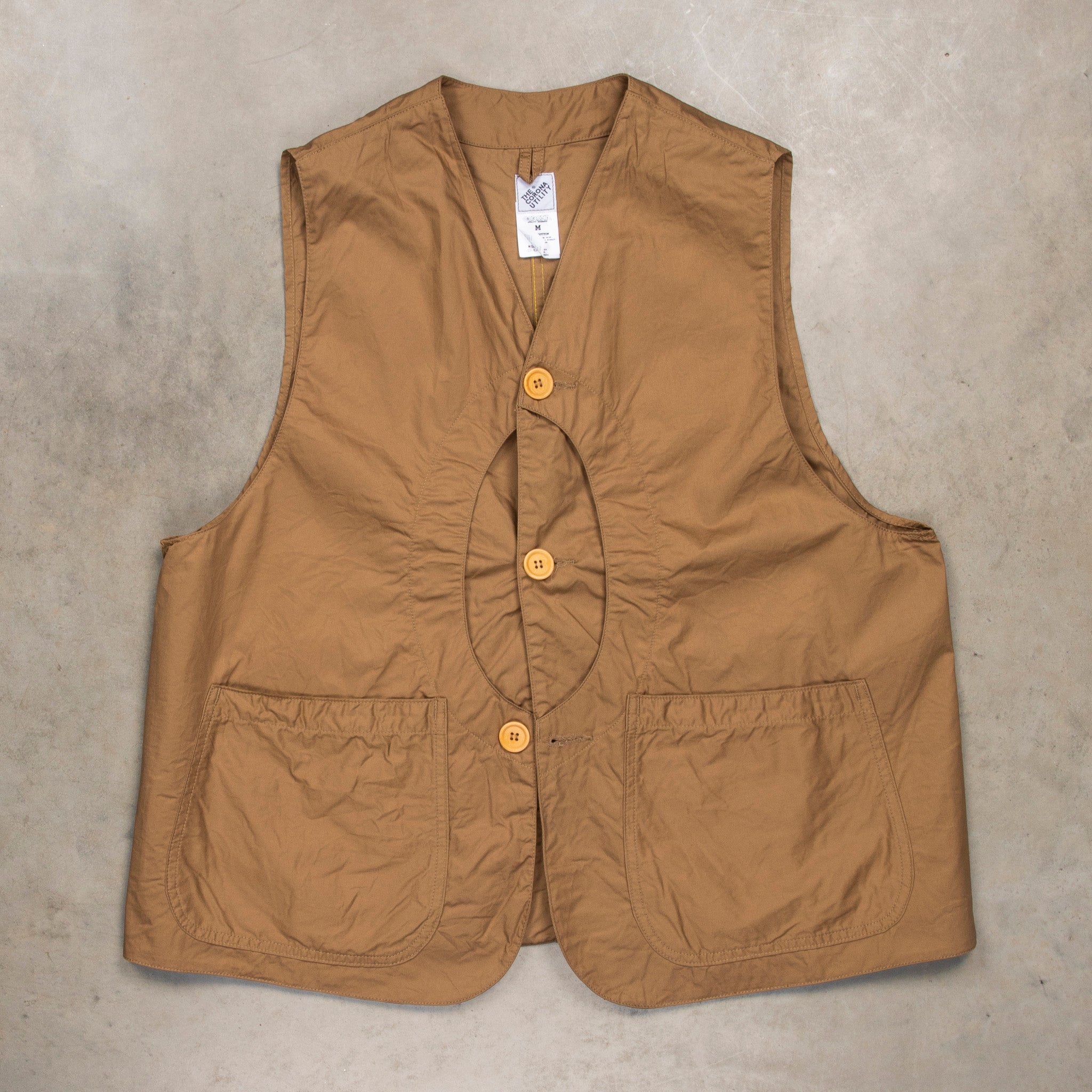 The Corona Utility CV001 Game Vest Cotton Light Twill Khaki
