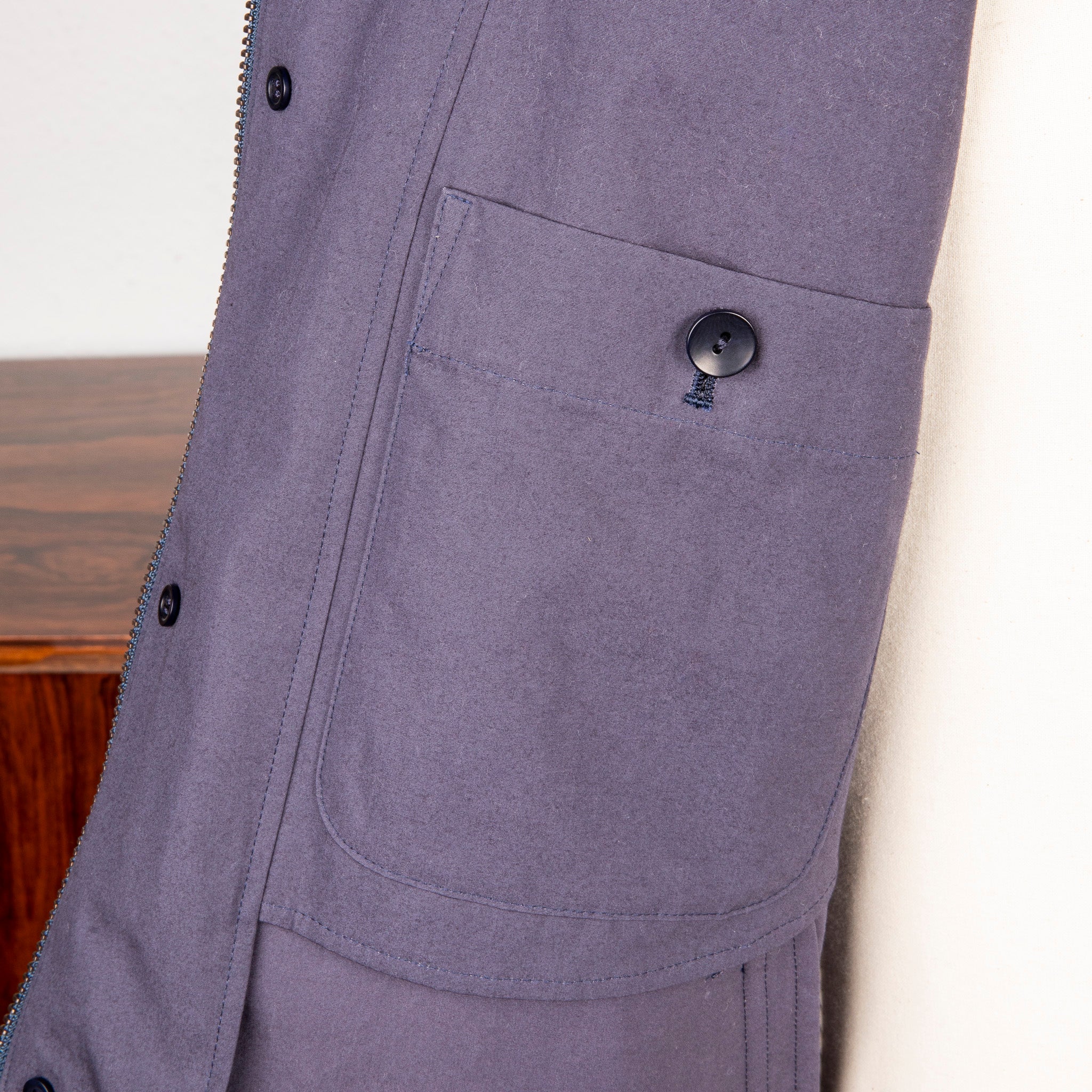 Cohérence Gianni Weather Resistant Light Cotton Jacket Slate Blue