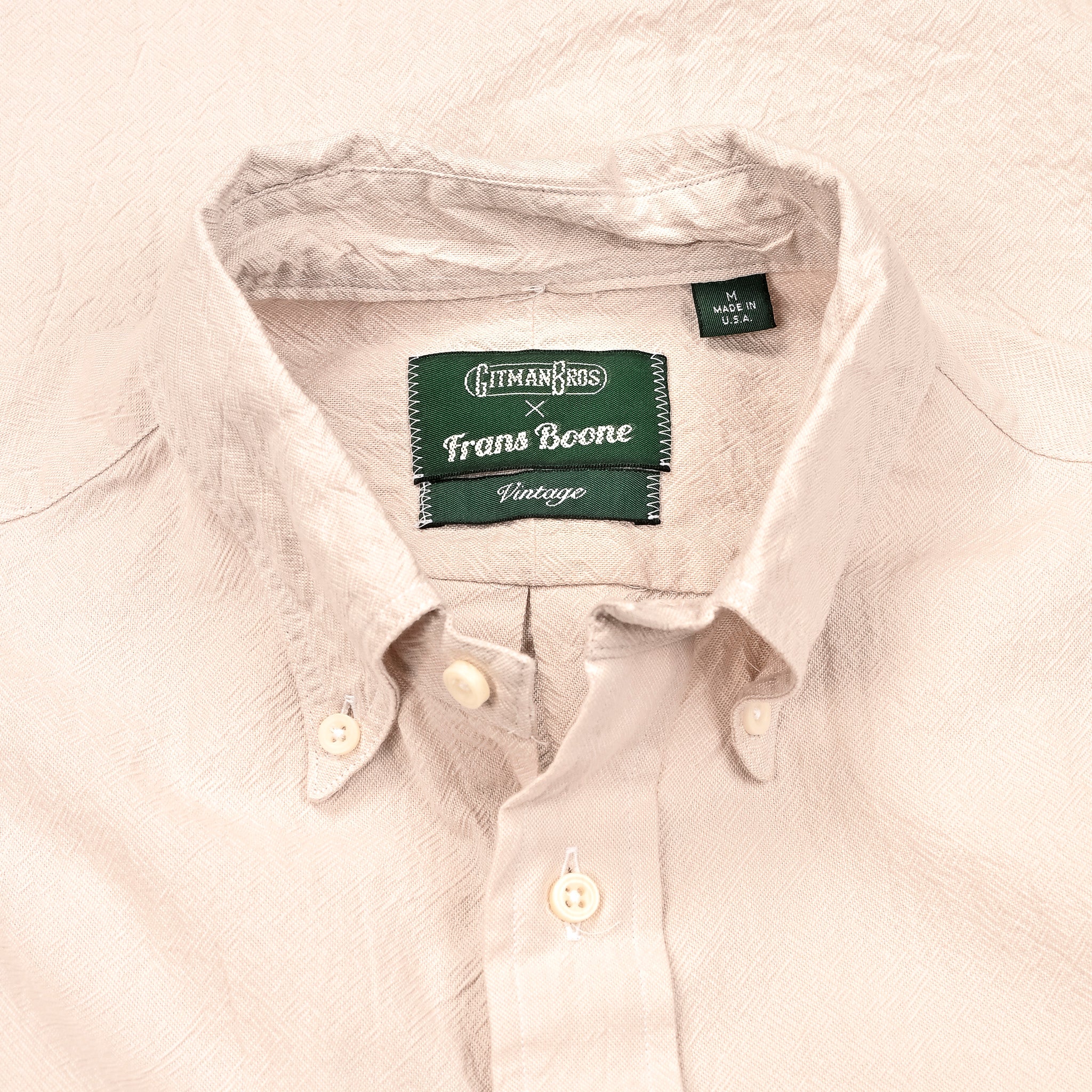 Gitman Vintage x Frans Boone 40/1 Irregular Yarn Oxford Dark Tan ...