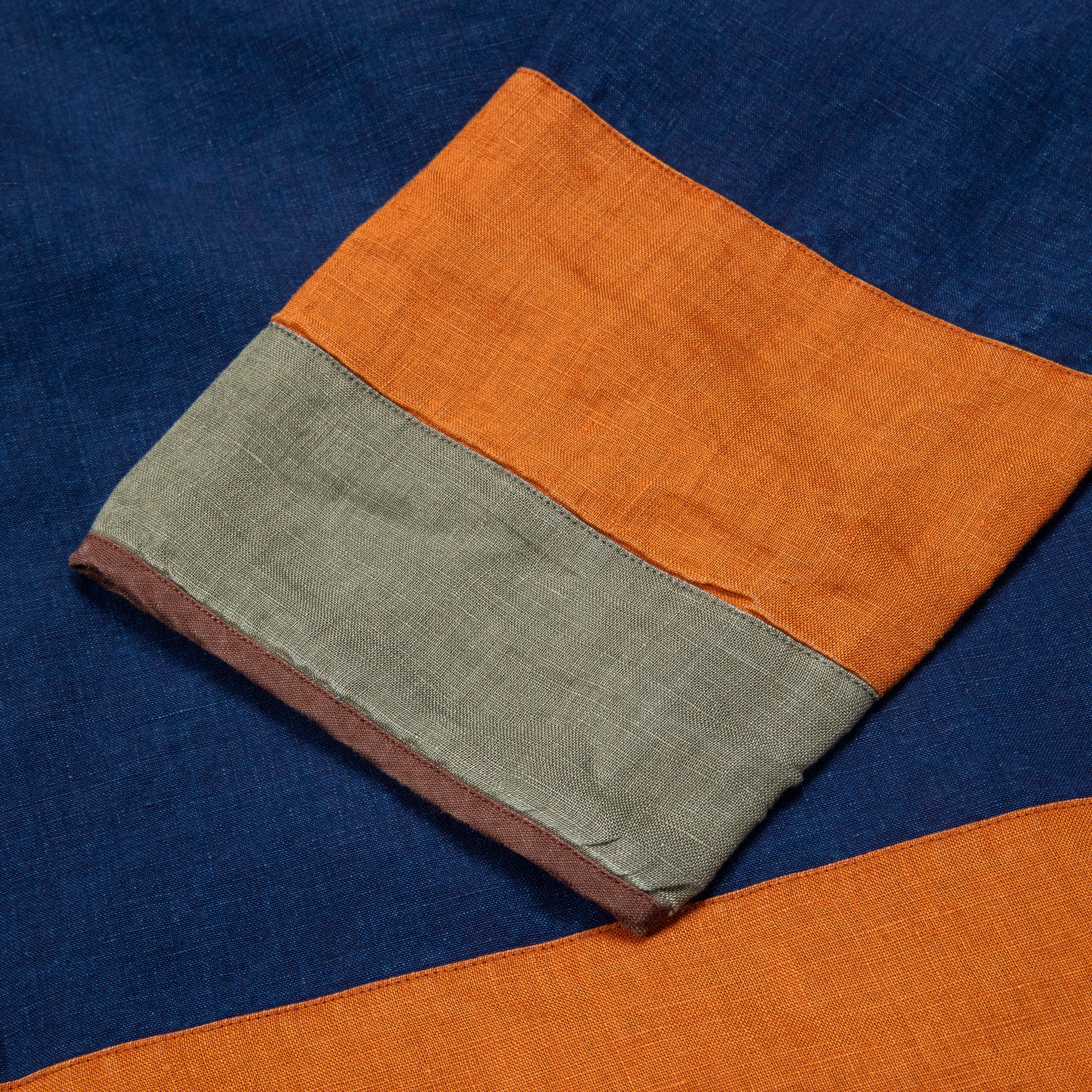 Maru Sankaku Peke Indigo Linen Haori jacket