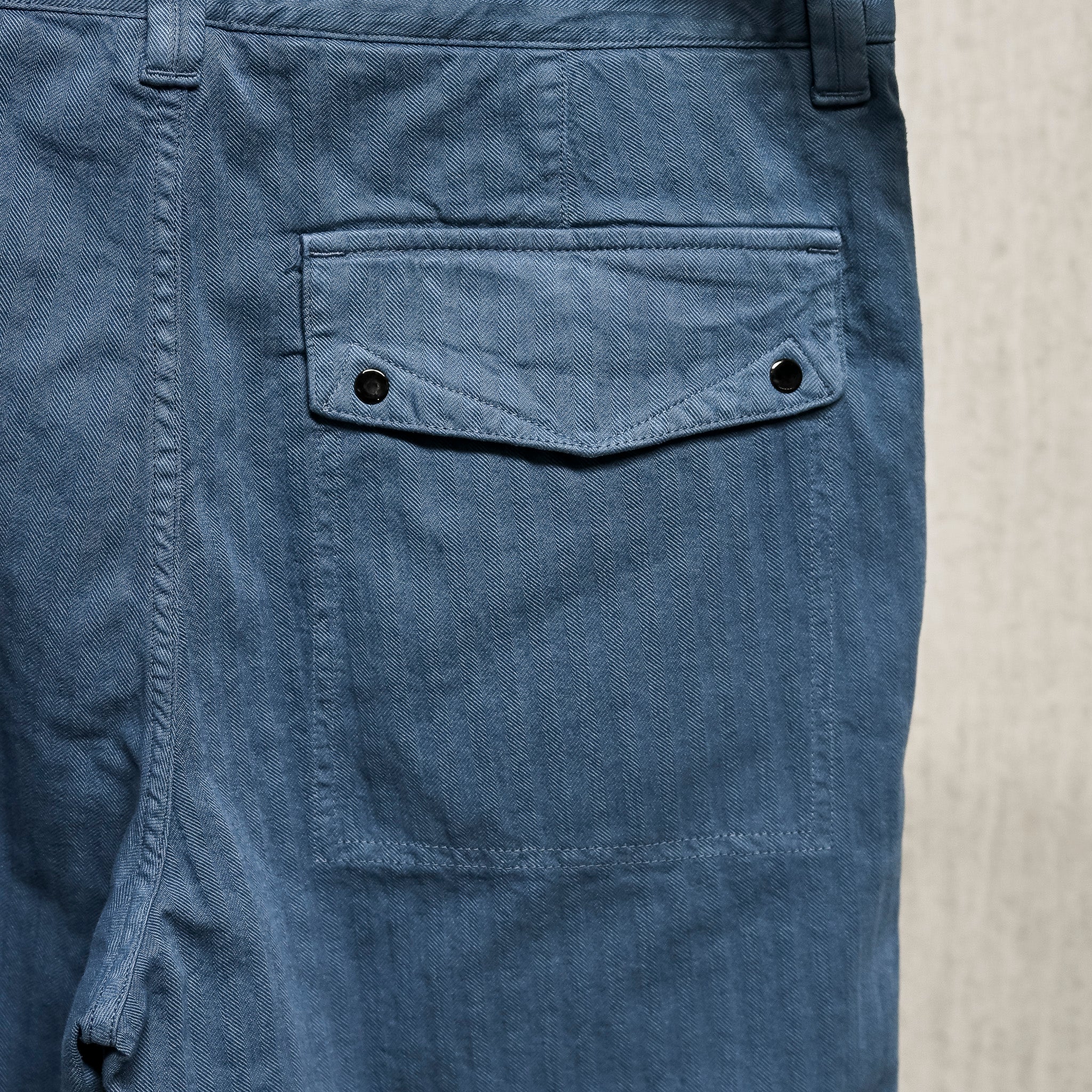 Stone Island Cotton Herringbone Trousers Slate Blue