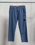 Stone Island Cotton Herringbone Trousers Slate Blue