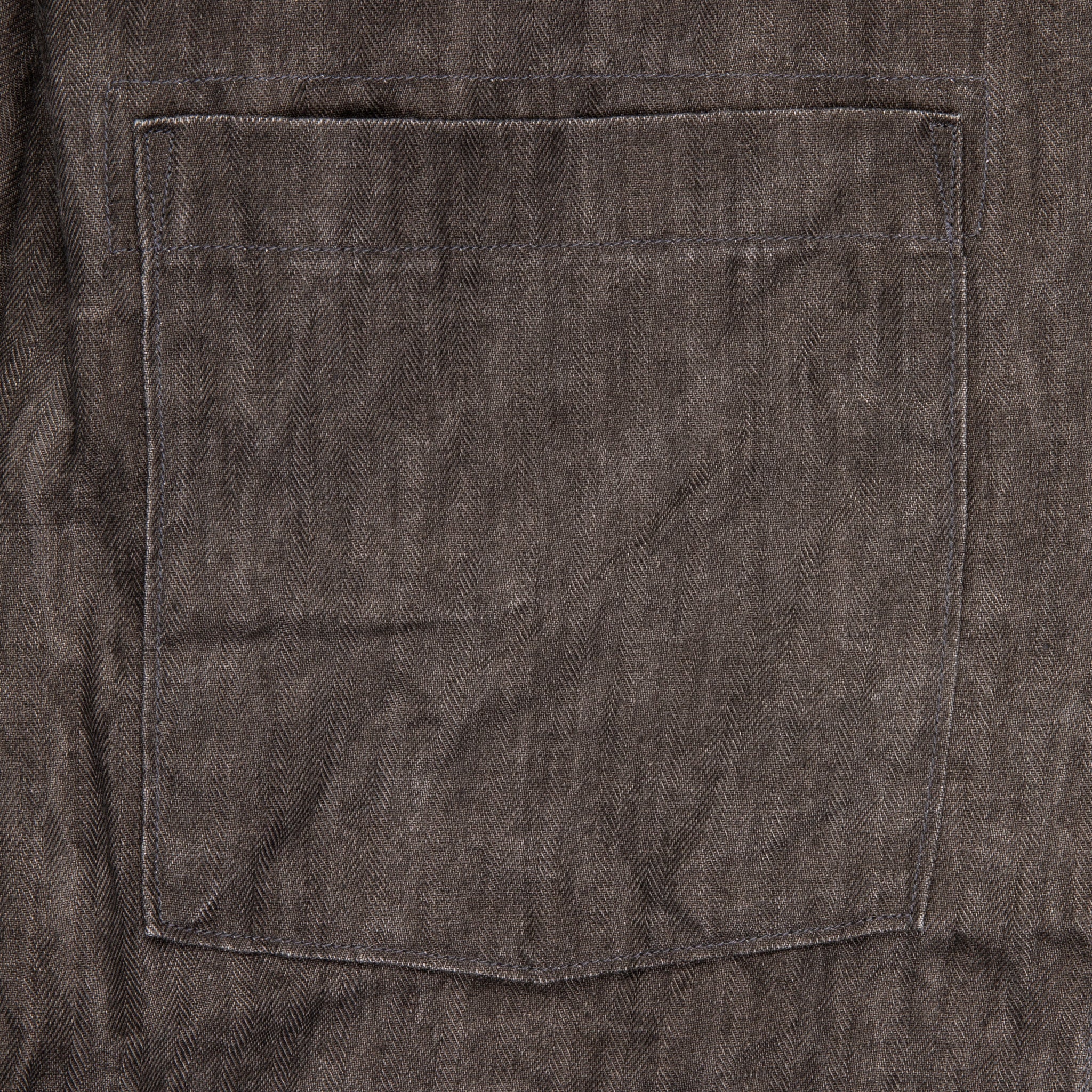 Orslow Simple Work Jacket Sumi Dyed Linen Charcoal