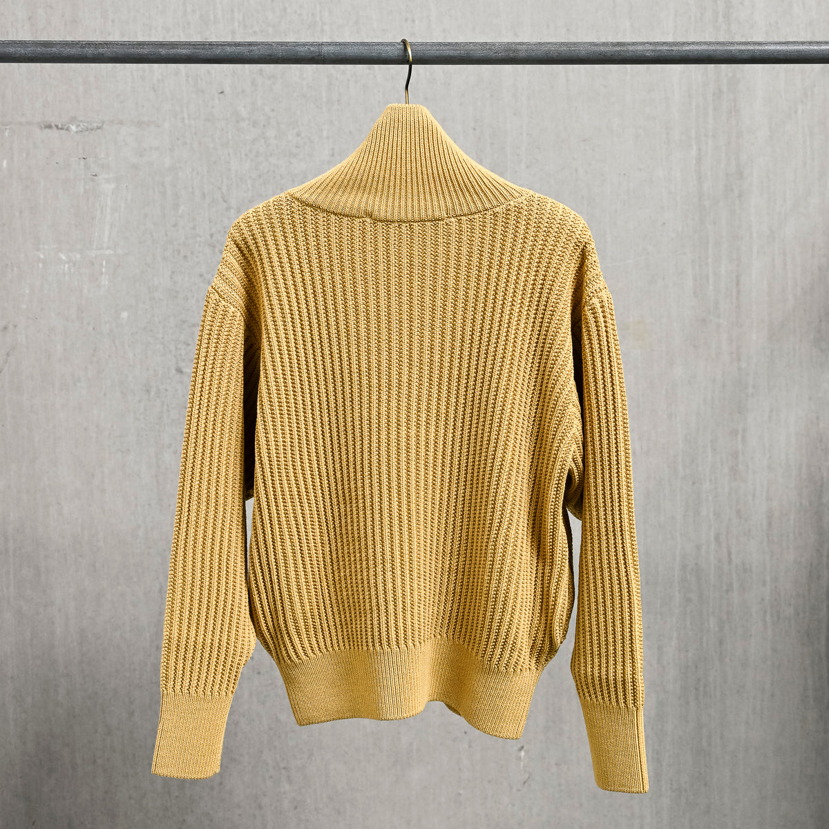Olde H &amp; Daughter Twist Wool Half Zip Straw