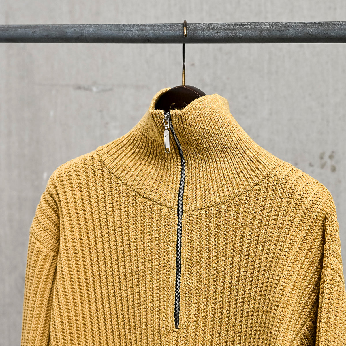 Olde H &amp; Daughter Twist Wool Half Zip Straw