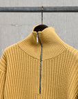 Olde H & Daughter Twist Wool Half Zip Straw