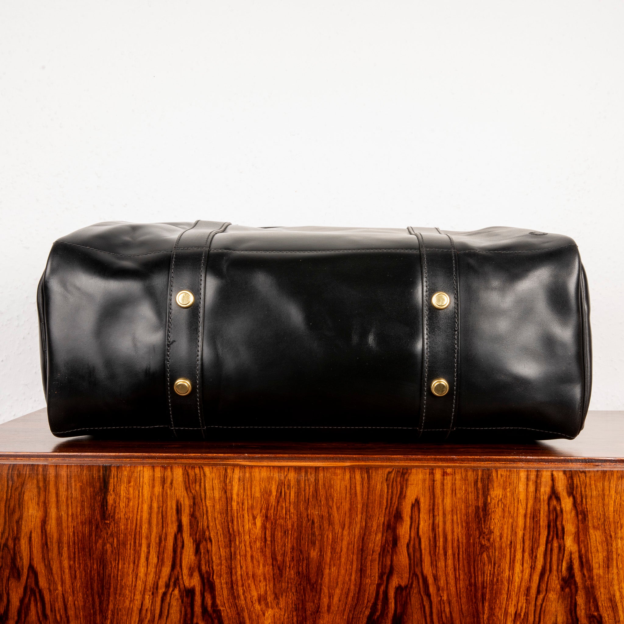 Croots Bridle Leather Holdall Black - Medium