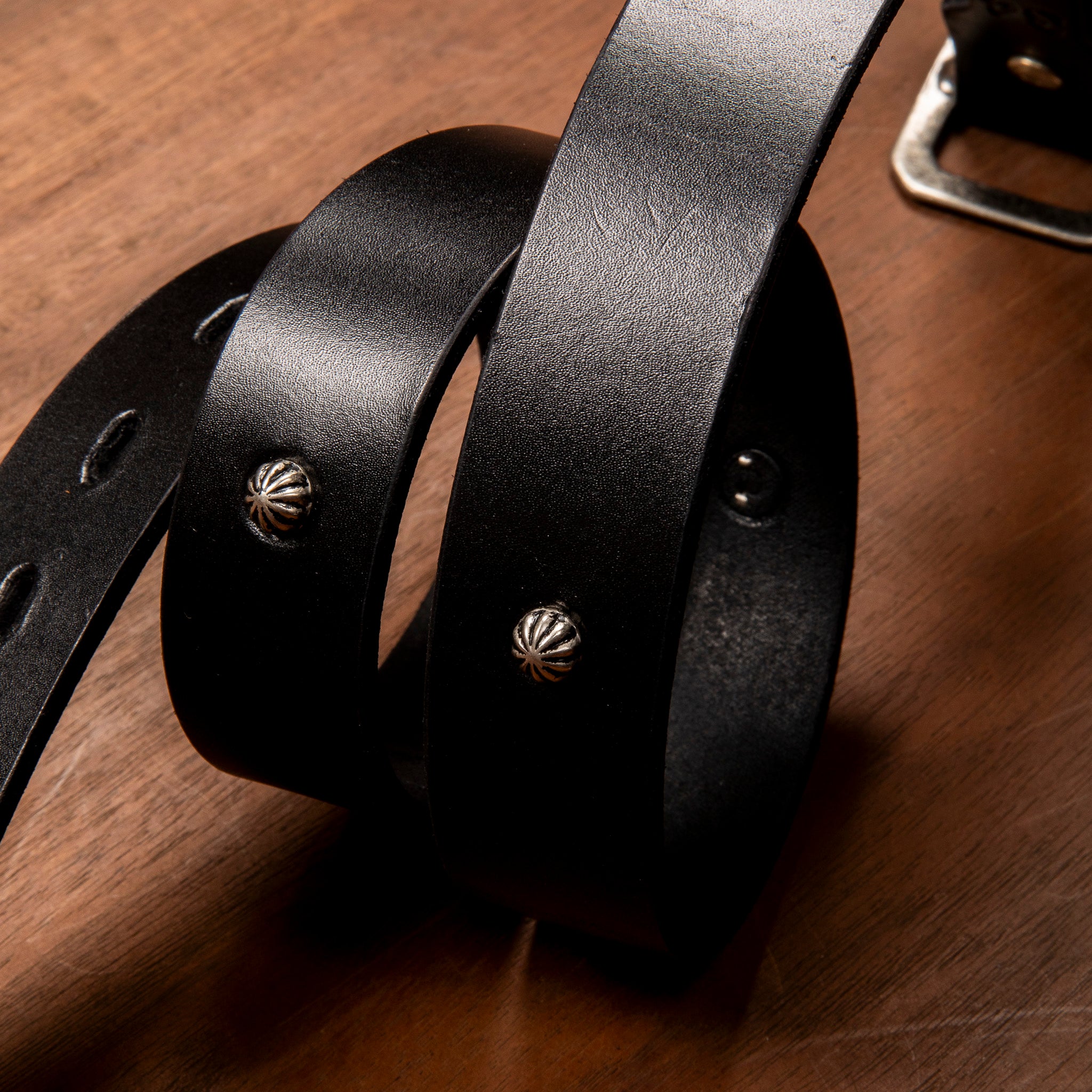 Fullcount Umbrella Studs Belt by Zip Stevenson HTC Black Fullcount Umbrella Studs Belt by Zip Stevenson HTC Black