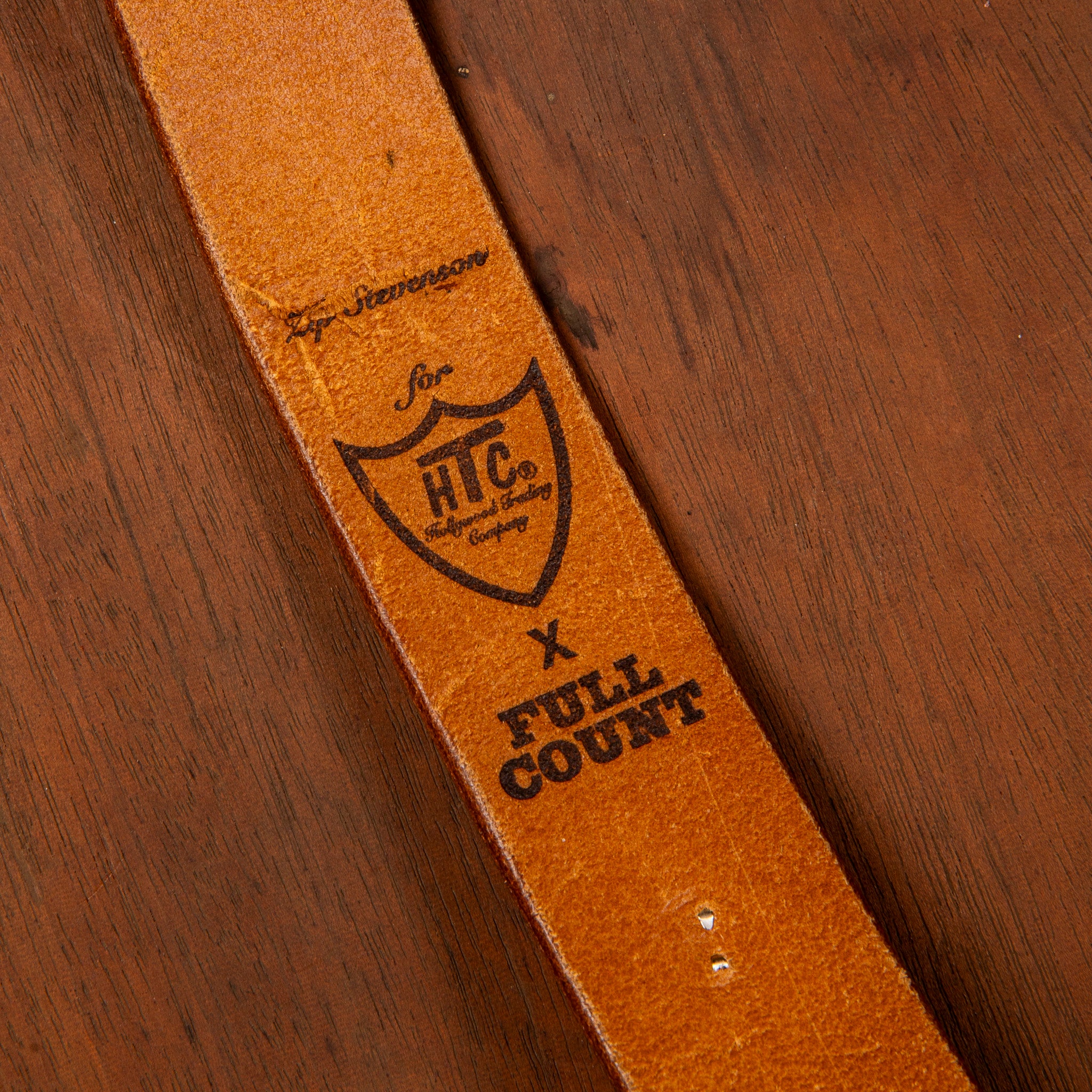 Fullcount Umbrella Studs Belt by Zip Stevenson HTC Brown