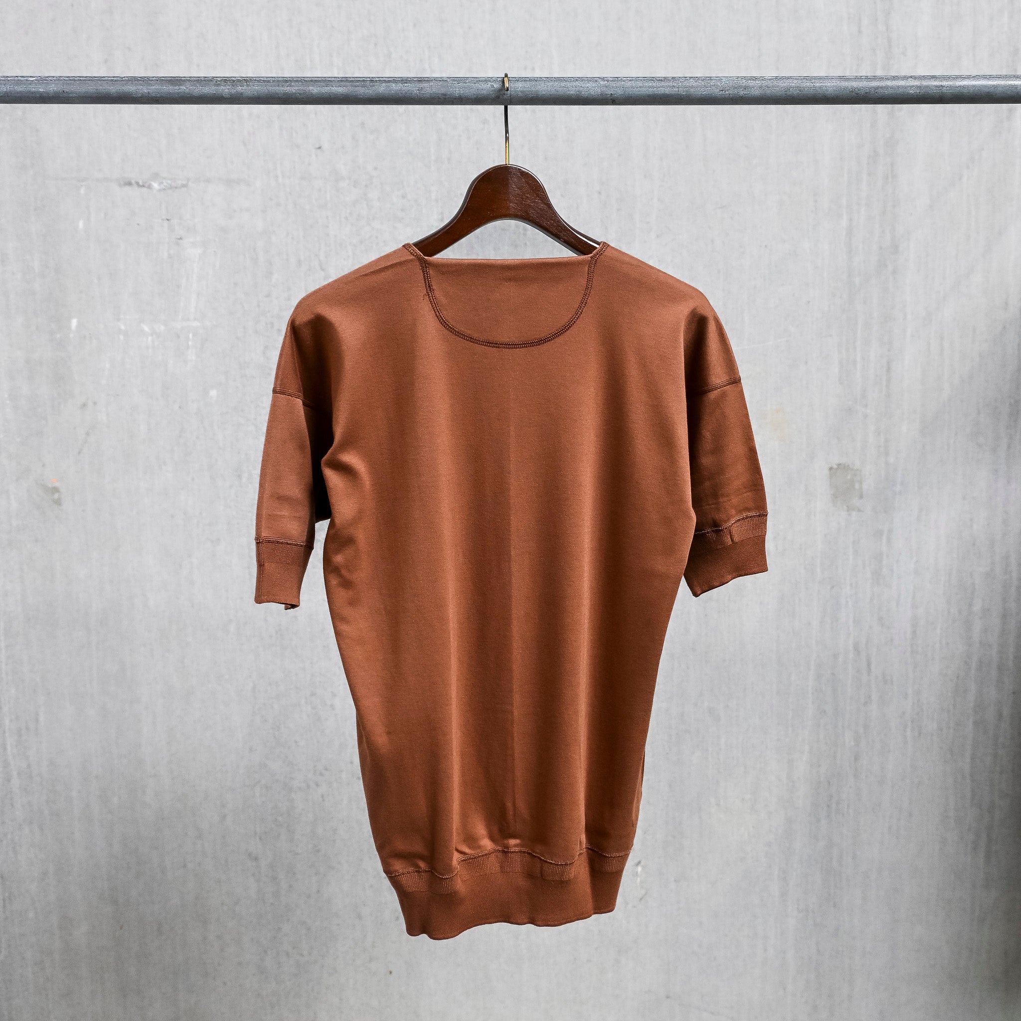 Olde Homesteader Interlock Crew Neck Short Sleeve French Brown