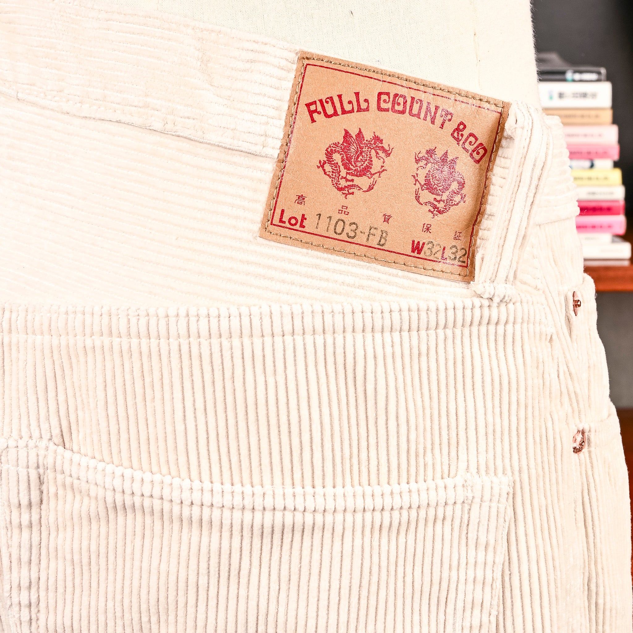 Fullcount x Frans Boone 1103 Clean Straight 8-Wale Corduroy Ivory